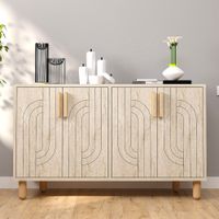 aparador de 4 puertas con efecto travertino veteado 120 x 73 cm