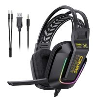 auriculares onikuma x13 con cable usb y jack 35mm para gaming rgb negros