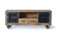 mueble de television en madera de mango y metal natural