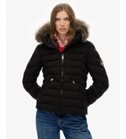superdry para mujer w5012000a chaqueta fuji faux negro m casual poliester reciclado sostenible
