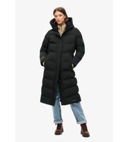 superdry para mujer w5011781a abrigo largo acolchado city chevron negro xs casual poliester