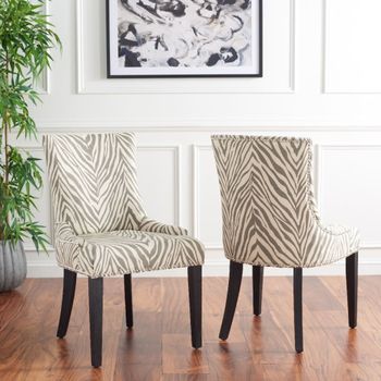 Set de 2 sillas de comedor en madera de abedul, cebra gris