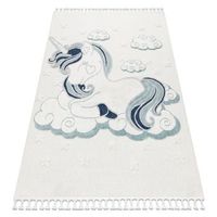 alfombra yoyo gd49 blanco  gris - unicornio para ninos estructural 200x290 cm