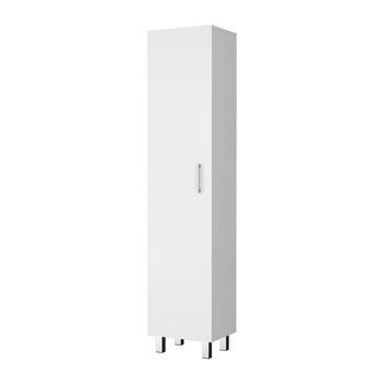 Columna De Baño Vintro En Melamina Con 4 Estantes Y 1 Puerta , Blanco , 180 Cm X 40 Cm X 31.3 Cm