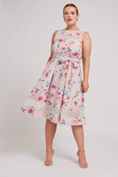 yours london vestido rosa floral estilo skater mujer curvy y tallas grandes yours london