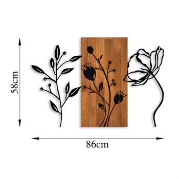 Decoración Pared De Madera Triple Flors-383 Nogal Negro 86x58 Cm