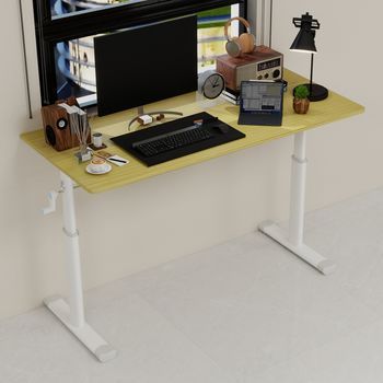 Escritorio De Estudio Ajustable - Mueble De Oficina - Metal Y Madera - Madera (120x60x90cm)