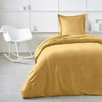 funda nordica lisa 100 algodon calidad 144 hilos ocre 240x220cm