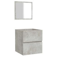 armario de bano con espejo madera de ingenieria gris hormigon vidaxl