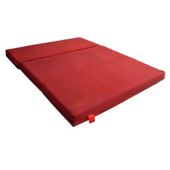 Colchón Camper Fiat Doblo - 8cm, 30kg/m3. Dura, 3cm De Viscoelástica - Rojo
