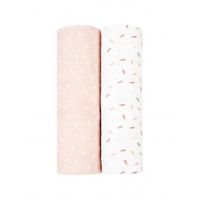 juego de panales de muselina 2 uds 80x80 cm confetti rosa