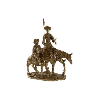 Figura Resina 29x15x36 Quijote Dorado
