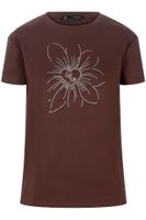 camiseta con flor de strass y tachuelas brown xl