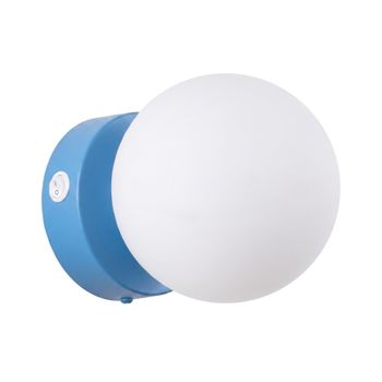 Aplique de pared azul claro acero/vidrio alt. 12 cm