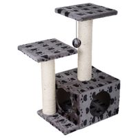 trixie valencia cat tree  - grey with paw pattern
