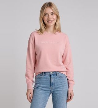 Michael Kors para mujer. MR651Z64MY Sudadera de algodón con logotipo en relieve rosa (S), Casual