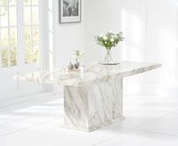 calacatta 220cm marble effect dining table