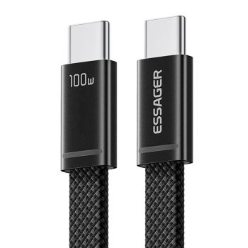 MENSAJE ES-X85 5A 100W USB-C a USB-C Cable Carga rápida Transmisión de datos Núcleo de cobre de 1 m de largo para iPhone