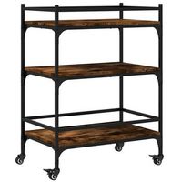 carrito de cocinarestanteria de cocina carrito de servir madera ingenieria roble ahumado 65x40x865 cm