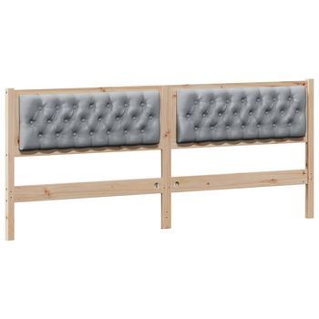 Cabecero，panel De Cabecero Otro Marrón Y Gris Claro 200 Cm Madera Maciza De Pino