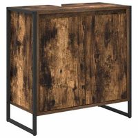 gabinete de bano roble humo 60 x 30 x 60 cm vidaxl