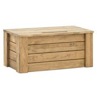 baul rustico pequeno eco con tapa 40x80x36cm en madera maciza de pino acabado vintage