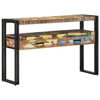 Vidaxl Mesa Consola 120 X 33 X 75 Cm Madera Sólida Recuperada