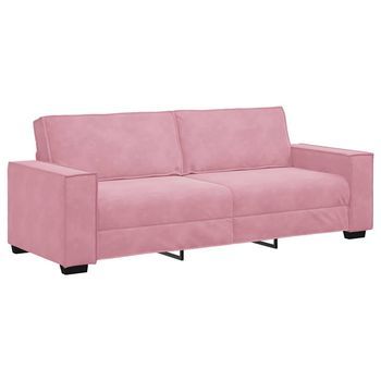Sofá De 3 Plazas Terciopelo Rosa 220x78x84 Cm Vidaxl
