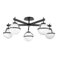semiplafon de techo hollis opal 5 luces