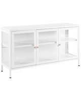 aparador vitrina  115 cm metal blanco