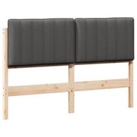 cabecero tapizado con cabecera marron y gris oscuro 140 cm vidaxl