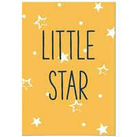 panorama cuadro de aluminio infantiles para habitacion frase little star 70x100 cm