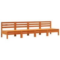 4 uds sofas de jardin  sofa de exterior sin reposabrazos pino macizo marron cera