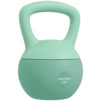 sportnow pesa rusa 8 kg kettlebell relleno de arena metalica y mango antideslizante para entrenamiento en casa 19x19x28 cm verde