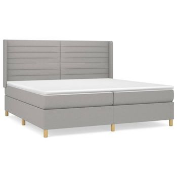 Cama Tapizada 203x203x128 Cm Tejido - Gris
