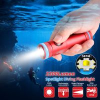 linterna de buceo profesional tynny de 2200 lumenes - ip68 resistente al agua hasta 328 pies100 metros con 6 modos y carga usb-c para buceofotografia subacuaticaluz de buceo
