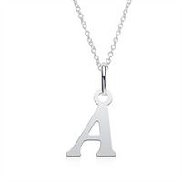 cadena con colgante de letra a de plata 925