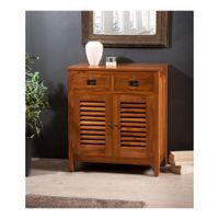 aparador con 2 puertas y 2 cajones madera de teca marron
