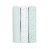 juego de panales de muselina 3 uds 100x100 cm dots azul