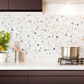 Frente de cocina en aluminio - 240 x 50 cm - blanco