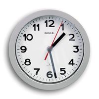 reloj de pared radiocontrolado de plastico gris con esfera blanca o 20 cm