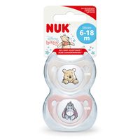 nuk winnie the pooh silicone soothers 6-18 months girl