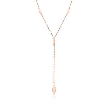Cadena en y de plata 925 chapada en oro rosa