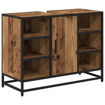 Mueble De Cuarto De Baño Madera Envejecida 80 X 33 X 60 Cm Vidaxl