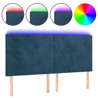 cabecero con luces led terciopelo azul oscuro 160x5x118128 cm vidaxl