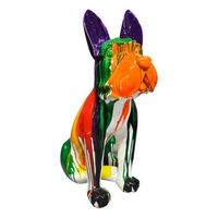 figura decorativa perro boston terrier kuateh de poliresina 52x33x72 cm multicolor