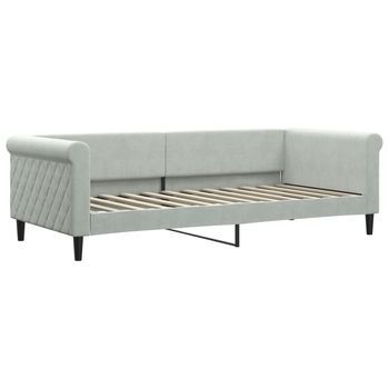 Sofá Cama Terciopelo Gris Claro 90x200 Cm