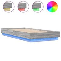 estructura de cama con luces led gris sonoma 100x200 cm vidaxl