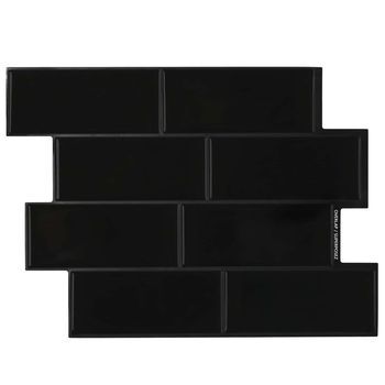 Azulejo De Metro 50 Uds. Negro 29 X 21 Cm Poliuretano Y Pet Vidaxl