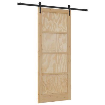 Puerta Corredera Orkdal Natural Y Negro 86 X 211 Cm Vidaxl